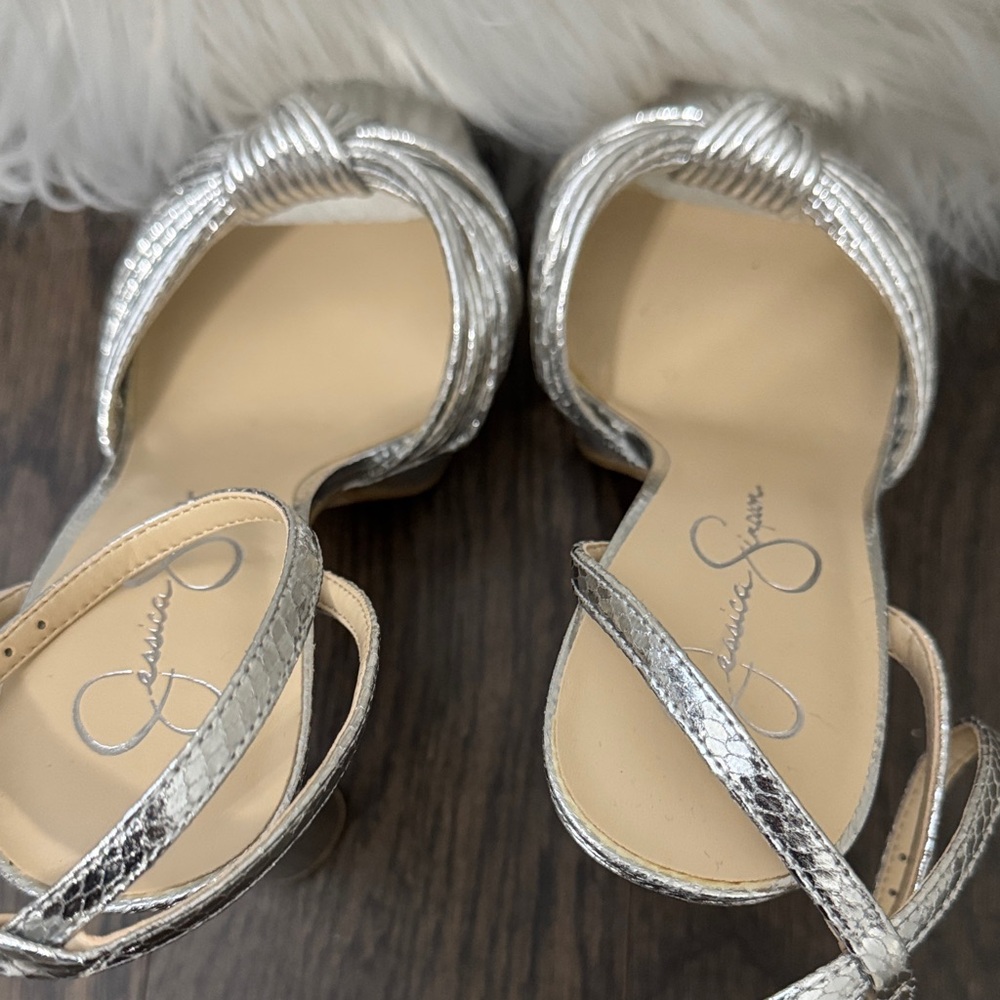 Jessica Simpson Metallic Silver Heels - Picture 2 of 4